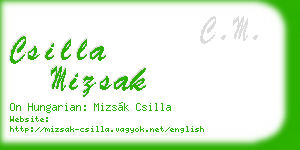 csilla mizsak business card