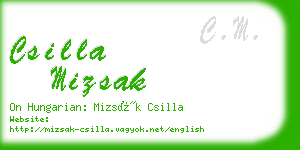 csilla mizsak business card